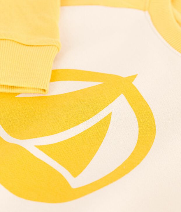 Children's unisex cotton sweatshirt yellow/multicolor