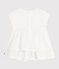 Babies' short-sleeved lightweight cotton dress for special occasions ECUME white/ARGENT