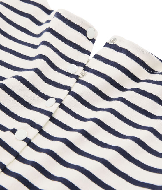 Women's Long-Sleeved Dress SMOKING blue/COQUILLE beige
