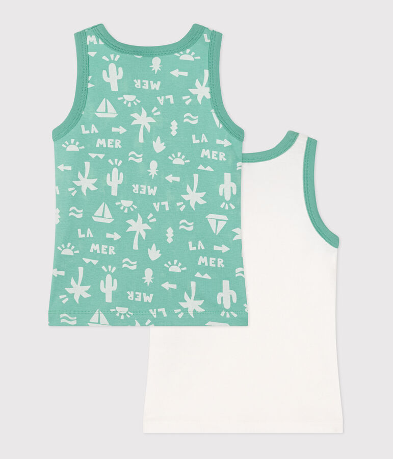 Children's printed cotton tank tops - 2-pack multicolor