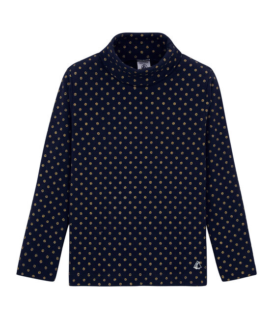 Child's polo neck dotted T-shirt SMOKING blue/DORE yellow