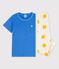 Boys' Short-sleeved Cotton Pyjamas MARSHMALLOW white/MULTICO white
