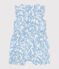 Babies' sleeveless playsuit in cotton with a blue cherry print MARSHMALLOW blue/PORCELANA