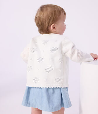 Babies' cotton cardigan with a heart pattern
