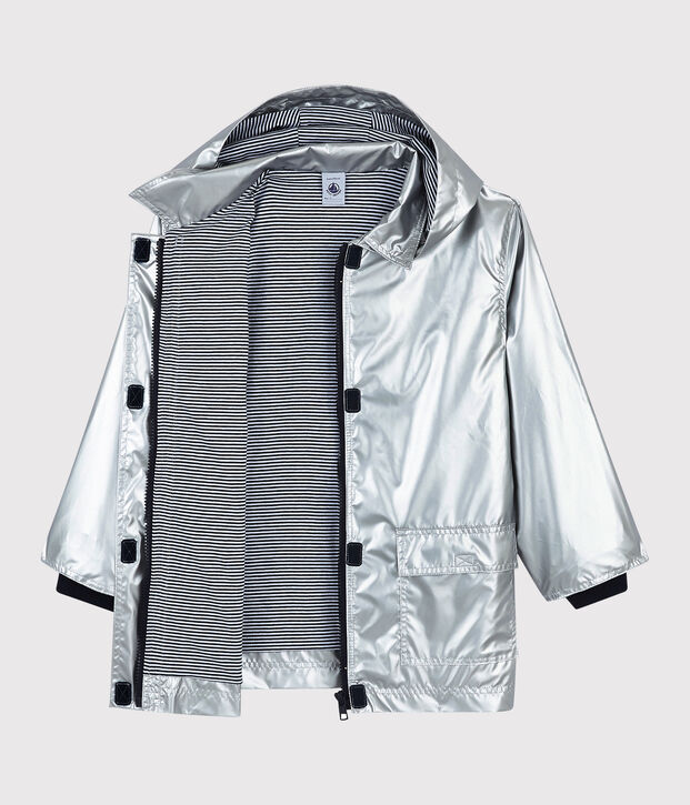 Girls/Boys' Silver Raincoat grey
