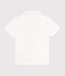 Children's plain short-sleeved cotton polo shirt MARSHMALLOW white