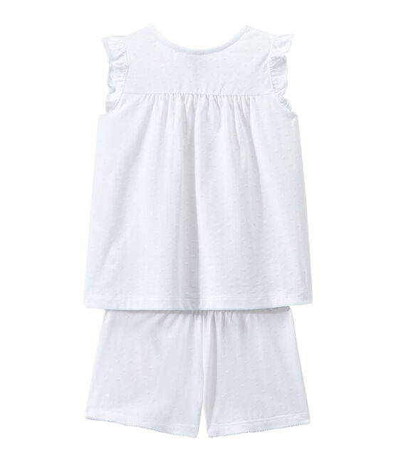 Girls' Fine Cotton short Pyjamas ECUME CN white