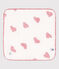 COTTON GAUZE HEART HANKY FOR BABY MARSHMALLOW white/TERKUIT red