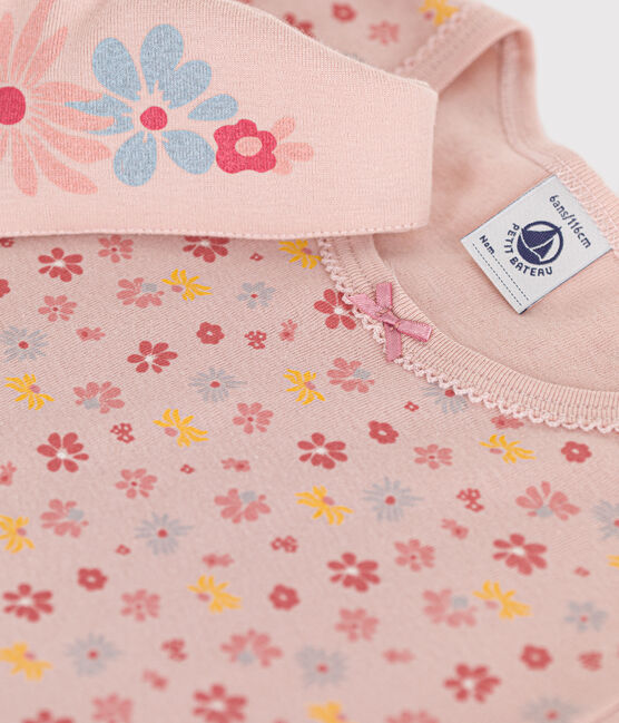 Children's Cotton Floral Patterned Nightdress and Diadem SALINE pink/MULTICO white