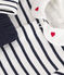 Babies' cotton dress and leggings MARSHMALLOW white/SMOKING blue