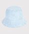 Children's chambray wide-brimmed floppy hat blue