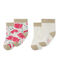 Set of 2 pairs of baby girl's socks LOT white