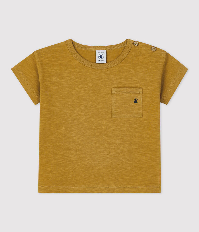 Babies' Plain Short-Sleeved Jersey T-Shirt yellow