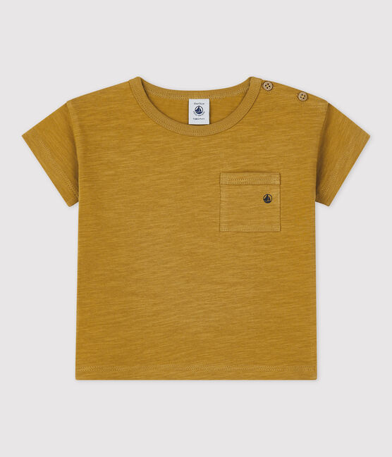 Babies' Plain Short-Sleeved Jersey T-Shirt ISTRE yellow