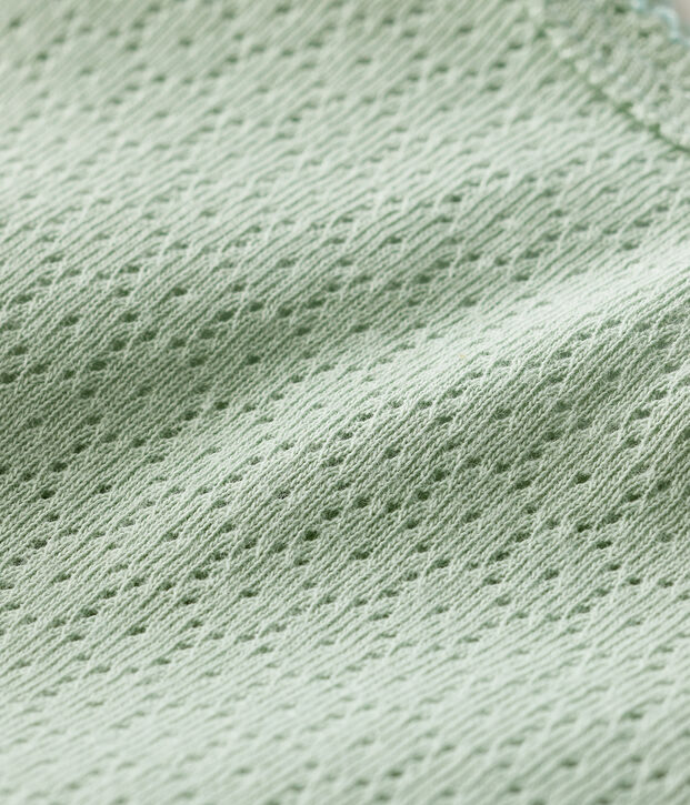 Babies' Short-Sleeved Openwork Bodysuit green