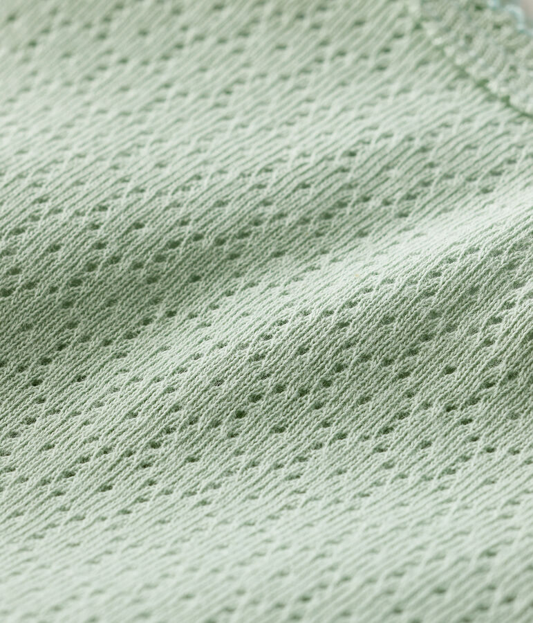 Babies' Short-Sleeved Openwork Bodysuit green