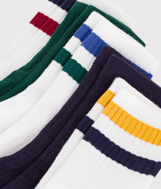 5 pairs of children's plain cotton socks multicolor