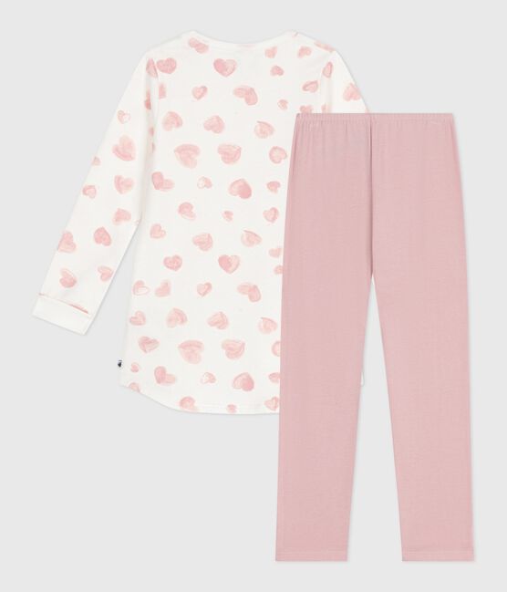 Children's heart print brushed fleece nightdress and leggings JOLI pink/MULTICO white