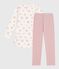 Children's heart print brushed fleece nightdress and leggings JOLI pink/MULTICO white