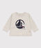 Babies' Petit Bateau x Snoopy Fleece Sweatshirt BELUGA CHINE grey