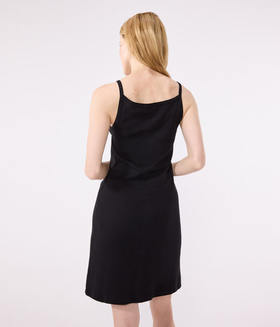 Women's cotton babydoll nightdress NOIR black