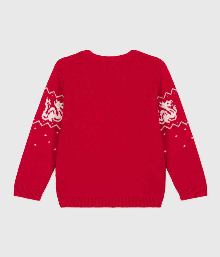 Boys' wool and cotton pullover CORRIDA /MULTICO