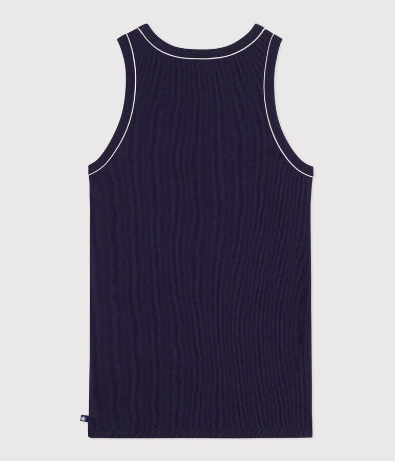 Women's plain cotton tank top blue