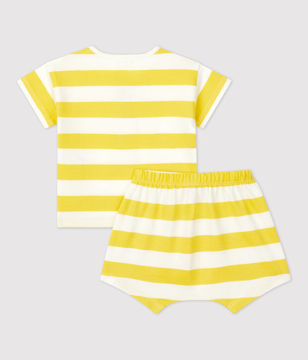 Babies' Jersey Striped Clothing - 2-Piece Set yellow/white