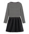 Women's Long-Sleeved Dual Material Dress CITY black/COQUILLE beige