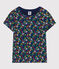 Girls' Lightweight Printed Jersey T-Shirt MEDIEVAL blue/MULTICO white