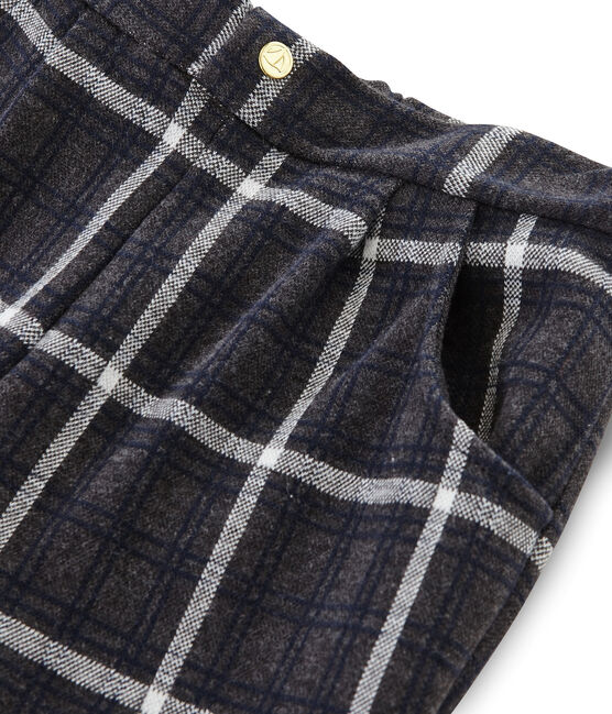 Girls' Checked Knit Trousers CITY black/MULTICO white