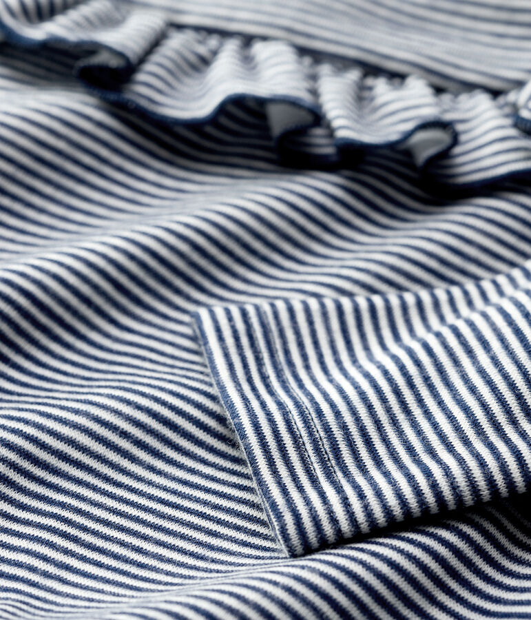 Babies' Wool/Cotton Blouse blue/white