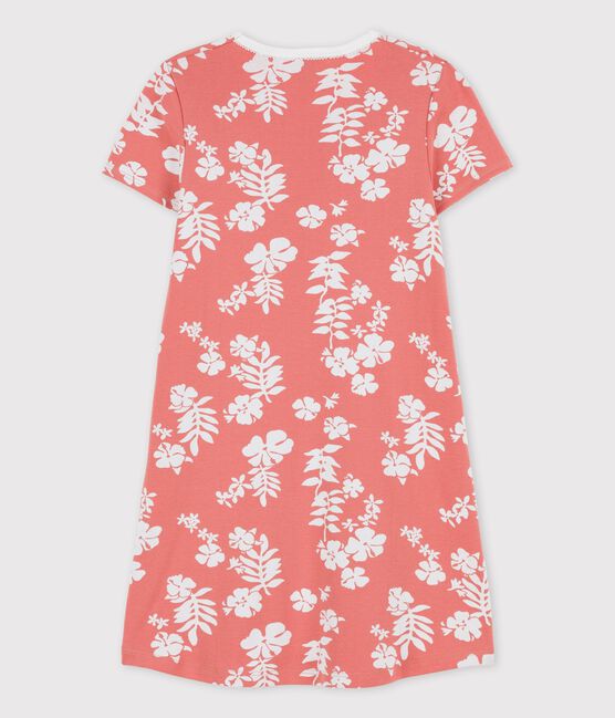 Girls' Hawaiian Themed Cotton Nightdress PAPAYE pink/MARSHMALLOW