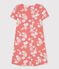 Girls' Hawaiian Themed Cotton Nightdress PAPAYE pink/MARSHMALLOW