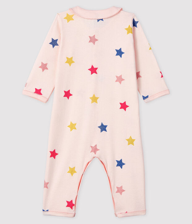 Baby Girls' Starry Footless Ribbed Sleepsuit pink/multicolor