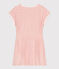 Children's short-sleeved stripy cotton towelling dress MARSHMALLOW orange/ABRICOT