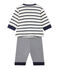 Baby boy's footless pyjamas COQUILLE beige/SMOKING blue
