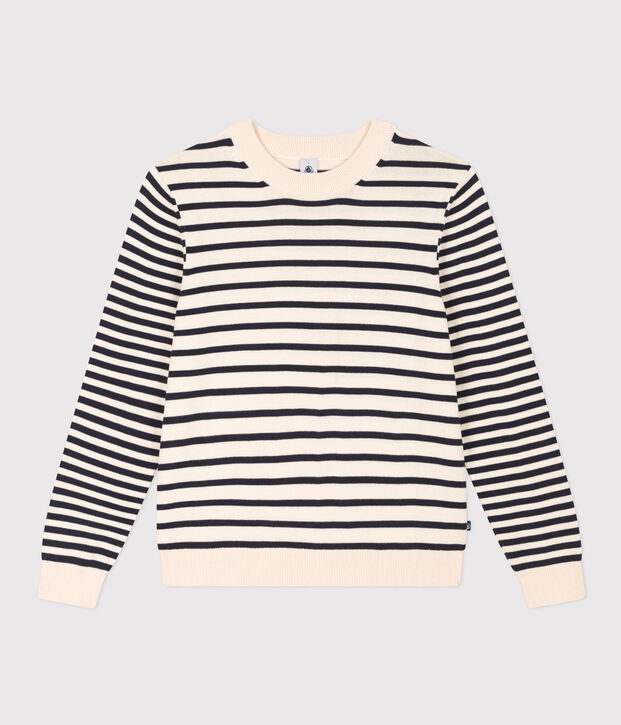 Women's Cotton Breton Top Ecru/blue