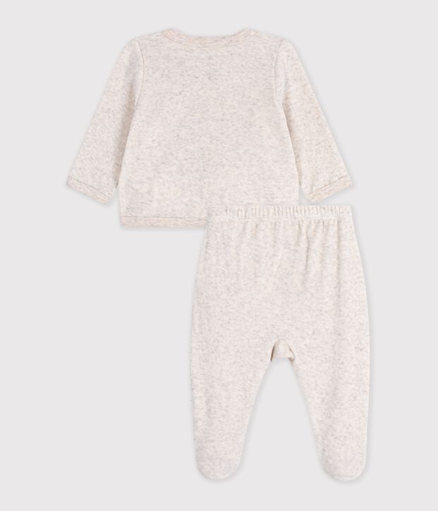 Babies' outfit in plain cotton with embroidery on the chest MONTELIMAR CHINE