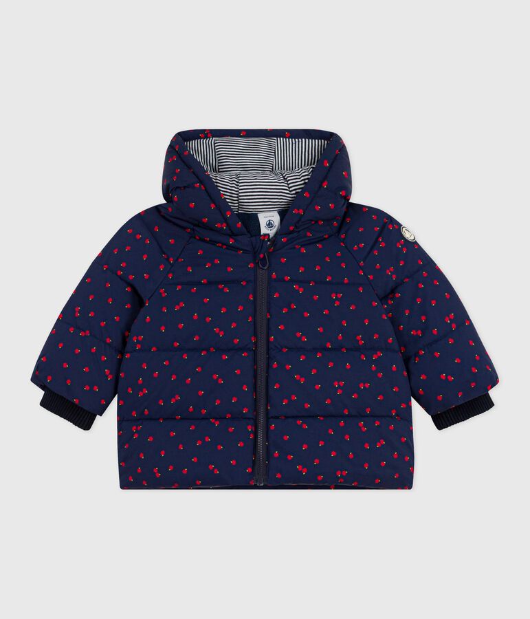 Babies' printed puffer jacket SOIR blue/MILK