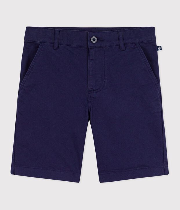 Children's Bermuda shorts in plain cotton blue