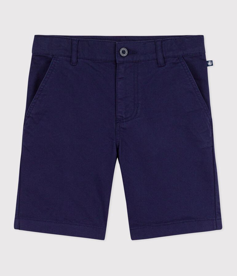 Children's Bermuda shorts in plain cotton blue