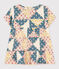 Babies' Short-Sleeved Cotton Gauze Patterned Dress AVALANCHE white/MULTICO