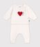 Jacquard heart-patterned knitted outfit for babies red/red