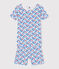 Children's snug-fitting short pyjamas in cotton with a floral print MARSHMALLOW white/MULTICO white