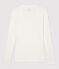 Women's Fine Rib Knit T-Shirt MARSHMALLOW white