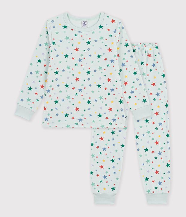 Children's star print velour pyjamas. blue/multicolor