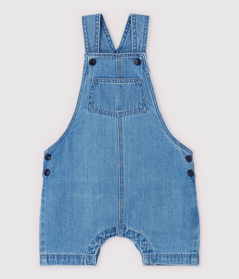 Babies' Light Denim Dungaree Shorts DENIM CLAIR blue