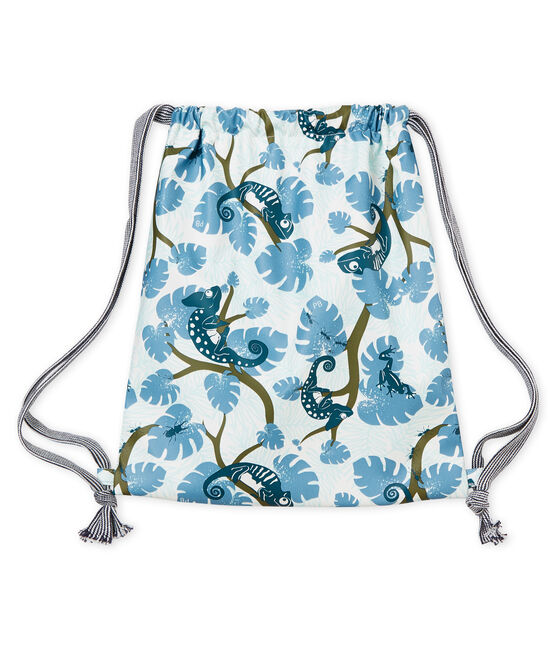 Snack bag in printed fabric MARSHMALLOW white/CROCODILE green