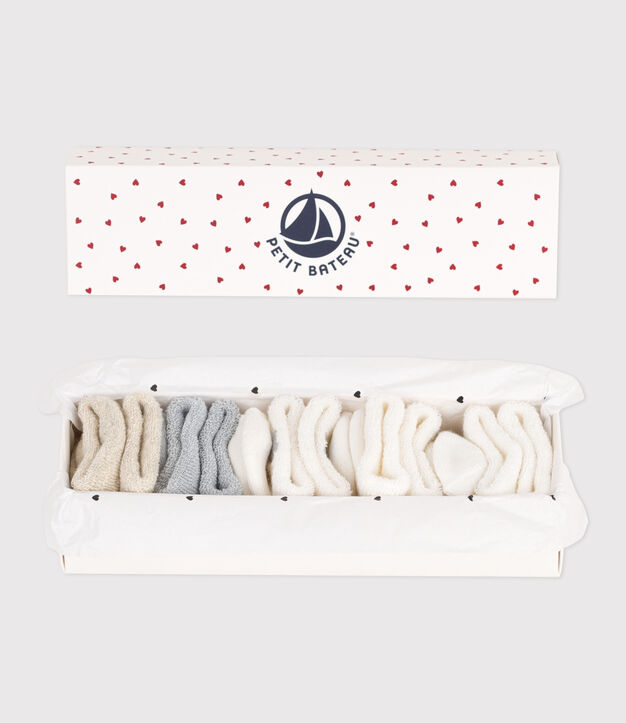 Pack of plain cotton socks for newborn babies multicolor